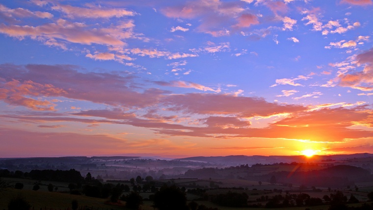 黄昏 天空 暮光 山川 夕阳 落日 傍晚 自然 风景 