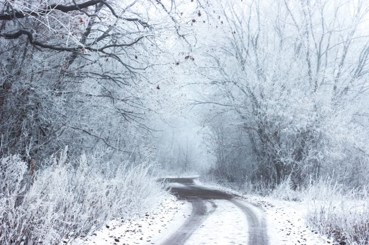 雪景 冬天 冬季 下雪 道路 唯美 意境 