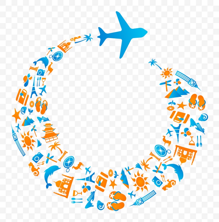 旅行 旅游 休闲 度假 旅行标识 标志 飞机图案 
