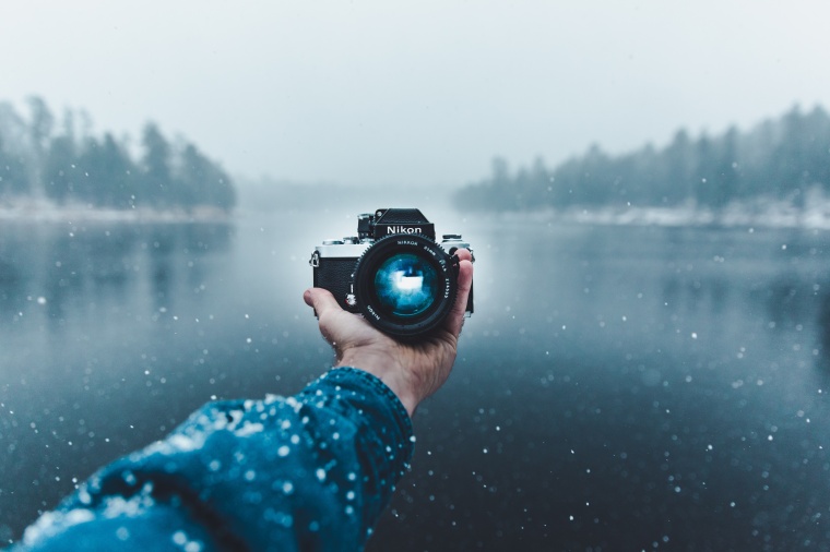 雪 下雪 飘雪 雪花 湖泊 自然 摄影 相机 唯美 