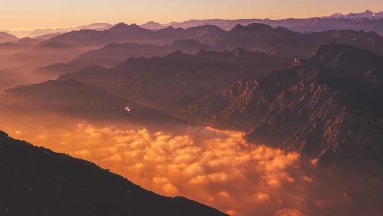 山峰 山 山脉 山川 天空 山谷 黄昏 自然 风景 