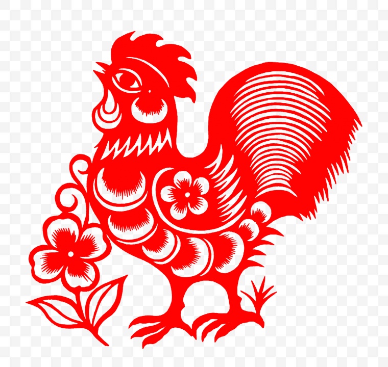 鸡剪纸 剪纸 鸡年 鸡 公鸡 新年 春节 新春 中国风 中国年 
