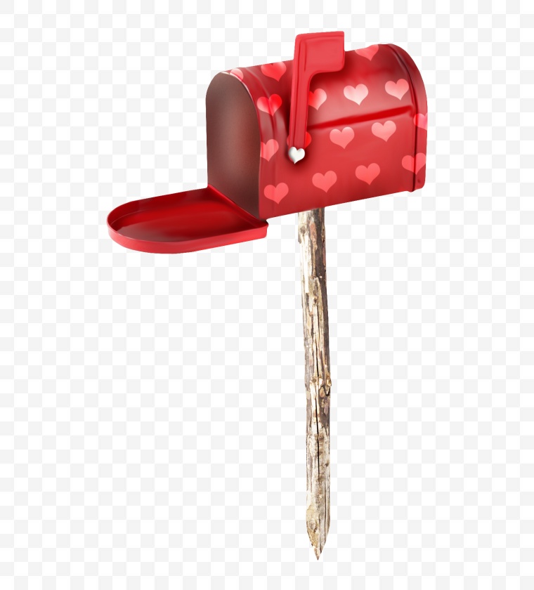 信箱 路灯 木杆 红色信箱 小盒子 