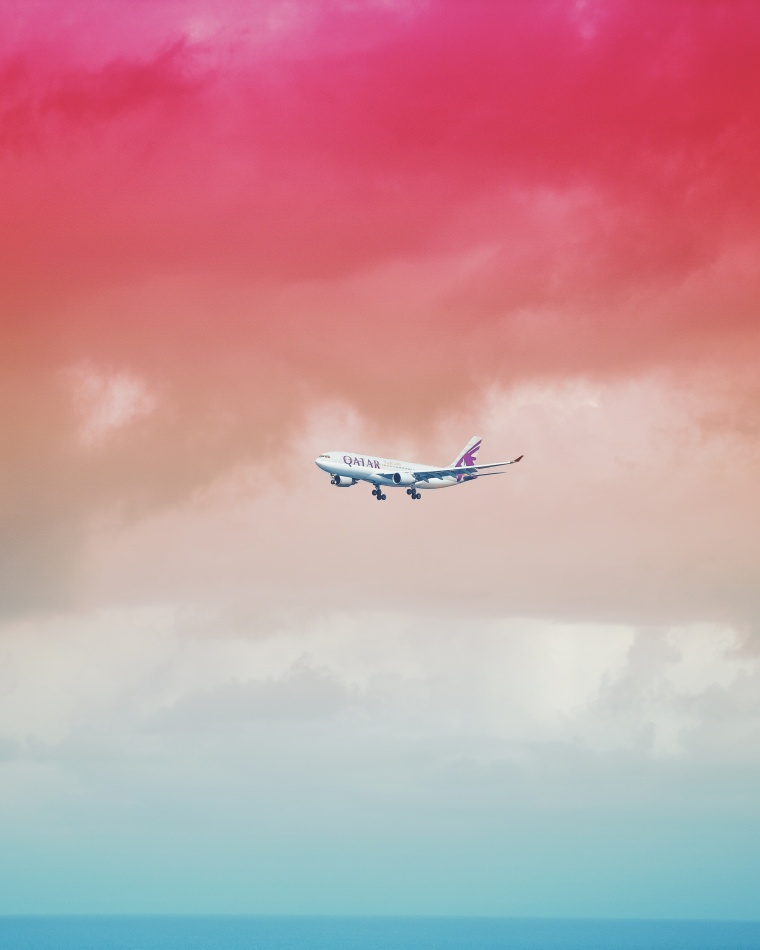 飞机 航班 天空 风景 美景 彩云 
