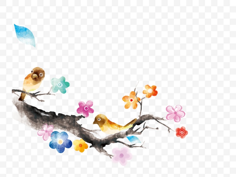 花朵 小鸟 春天 花 鸟 春季 古典 中国风 古风 
