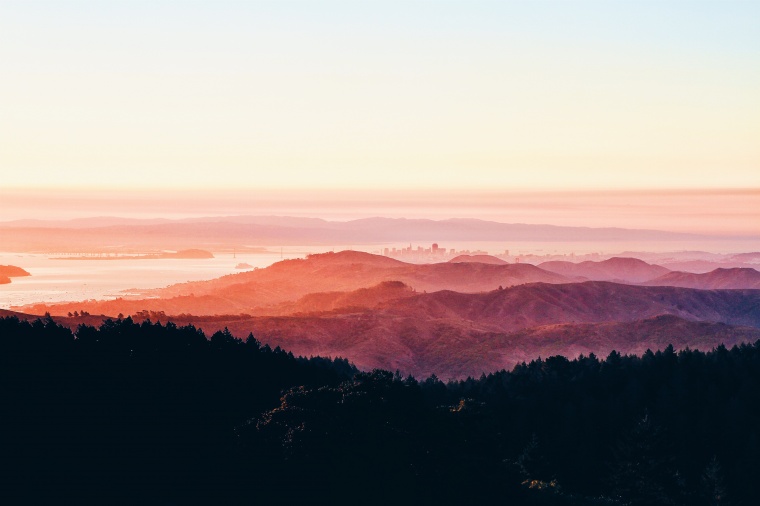 山脉 山峰 山 晚霞 日落 风光 风景 自然风景 自然 