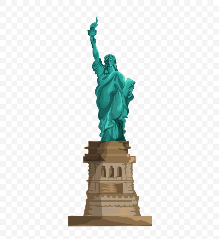 自由女神 女神像 自由女神像 标志建筑 美国 美国建筑 png 