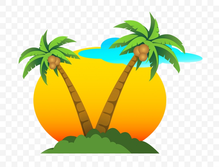 椰树 树 沙滩 椰子树 卡通椰树 png 