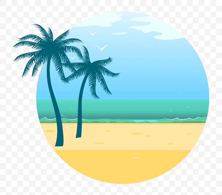 椰树 树 沙滩 椰子树 卡通椰树 png 