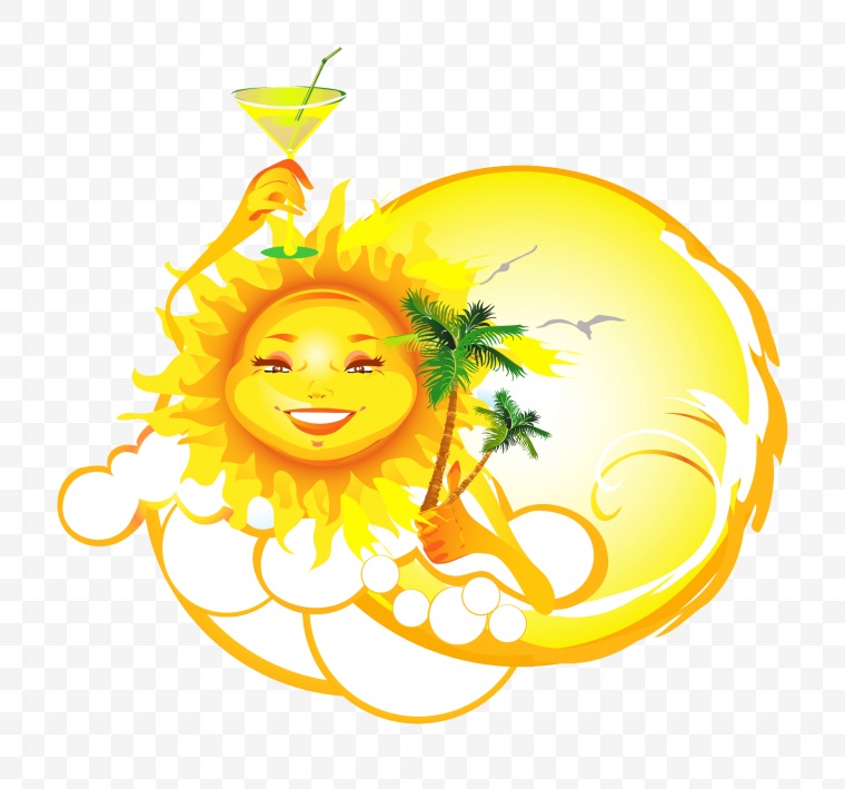 太阳 卡通太阳 夏天 夏季 海滩 png 