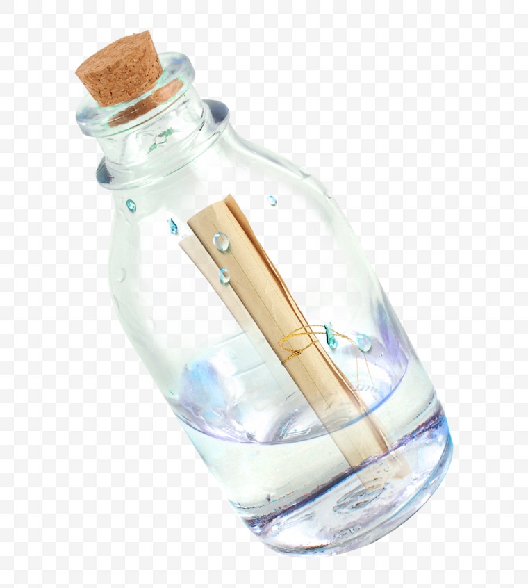 漂流瓶 瓶子 玻璃瓶 唯美 小清新 png 