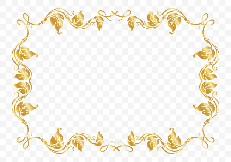 欧式花纹边框 金色花边 金色边框 金色花纹边框 