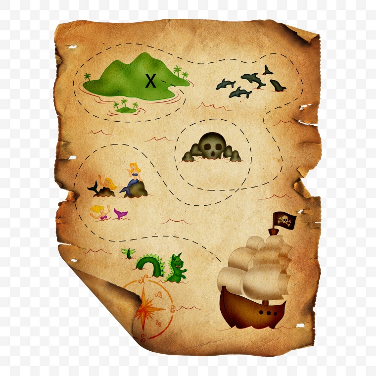 海盗地图 宝藏地图 宝藏图 旧纸张 旧地图 