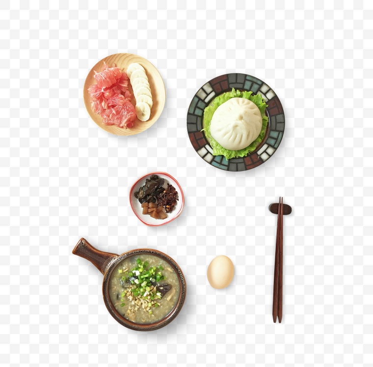 食物 鸡蛋 包子 筷子 小菜 
