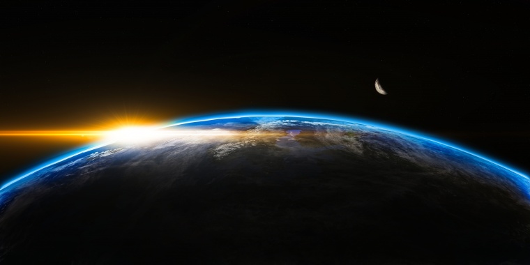 日出 太空 环球 地球 太阳升起 宇宙星空 太阳系 科技 科技感 未来科技 