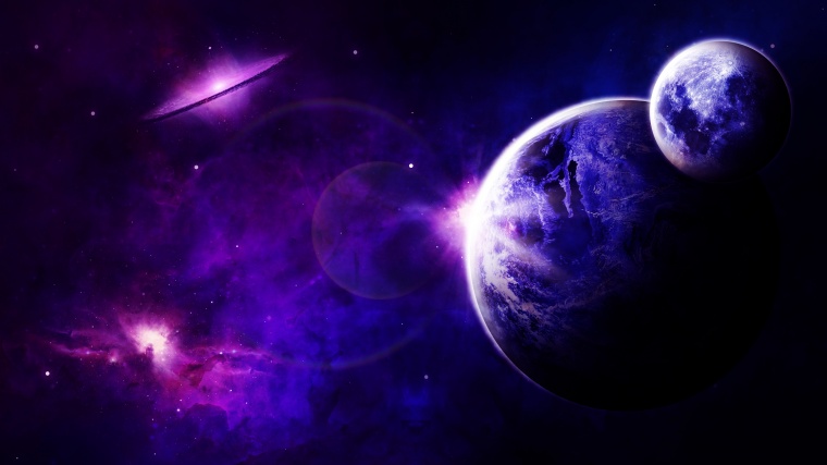 宇宙星空 科技背景 星空 太阳系 紫色星空 