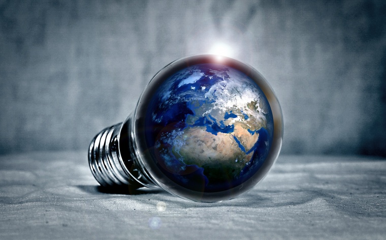 创意灯泡 创意地球 地球 灯泡 