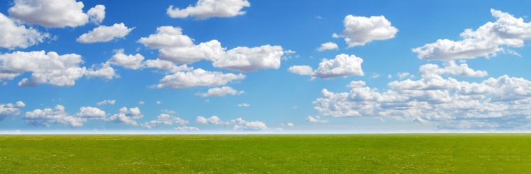 蓝天白云 天空 蓝天 云彩 云层 绿地 草地 草坪 