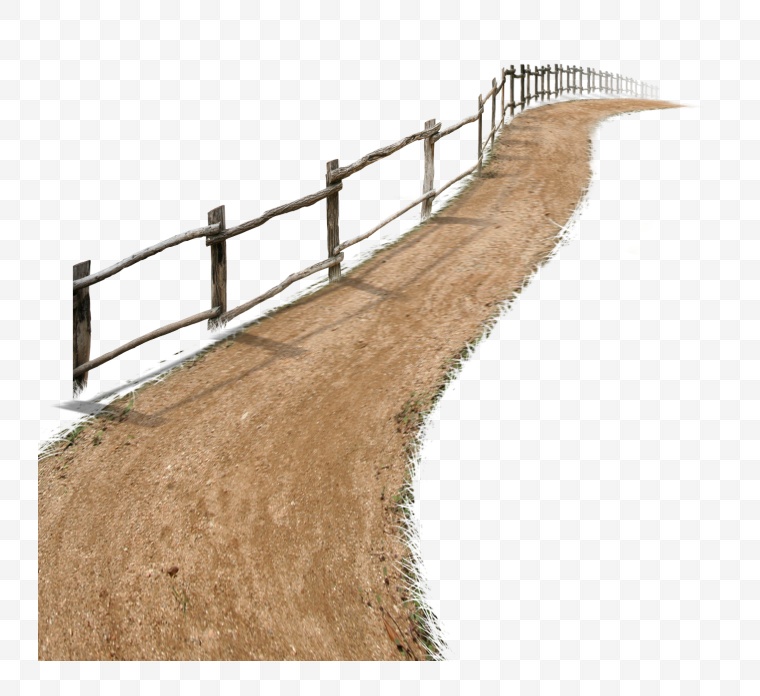 篱笆 围栏 小路 道路 泥巴路 
