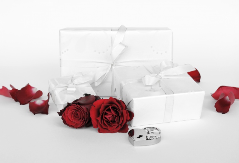 情人节背景 情人节 红色玫瑰花 红玫瑰 白色礼盒 