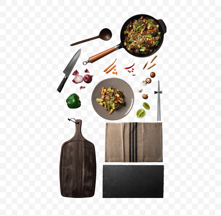 食物摆放 调料 食品 食物 食品俯拍 食物俯拍 刀板 切菜板 抹布 厨具 调味料 