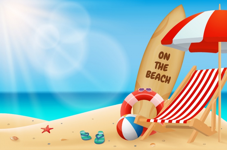 夏天插图 夏季插图 夏天 夏季 夏天矢量素材 夏季矢量素材 沙滩 海滩 太阳伞 沙滩椅 