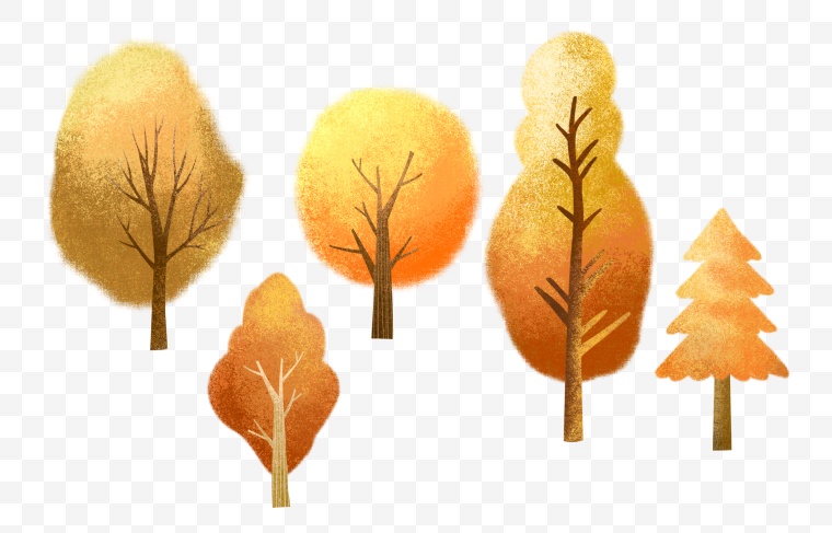 手绘秋天树枝 手绘秋天大树 手绘秋天树木 秋天的树 秋天树木 秋天 秋季 秋 
