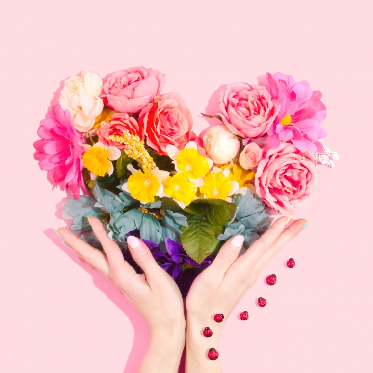 漂亮的花 花 美丽的花 小清新 唯美 浪漫 美丽 爱情 爱 小清新花朵 CC0 双手 手 女人的手 粉色的花 