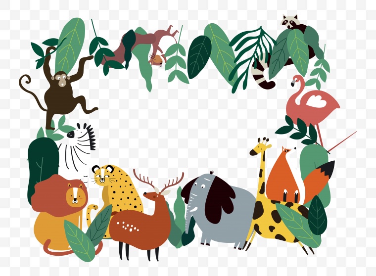 动物 矢量动物 卡通动物 动物大全 动物合集 长颈鹿 鳄鱼 海马 猴子 狐狸 动物世界 