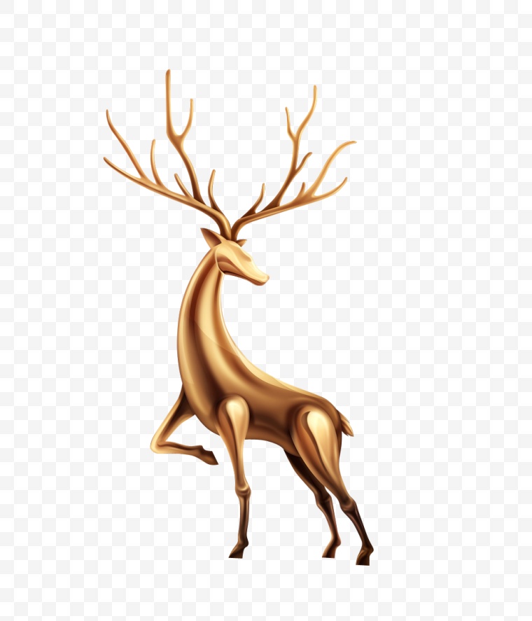 金色麋鹿 驯鹿 圣诞节 双旦节 设计元素 