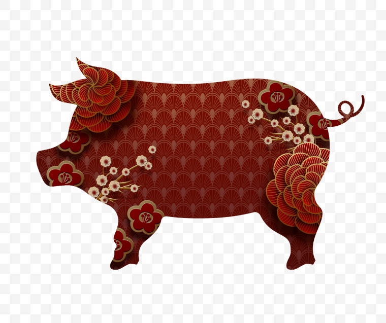 猪年 猪 猪剪影 中国风 新年 春节 新春 